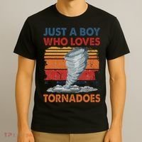 Just A Boy Who Loves Tornado Weather Storm Tornado Chaser T-Shirt thumb 3