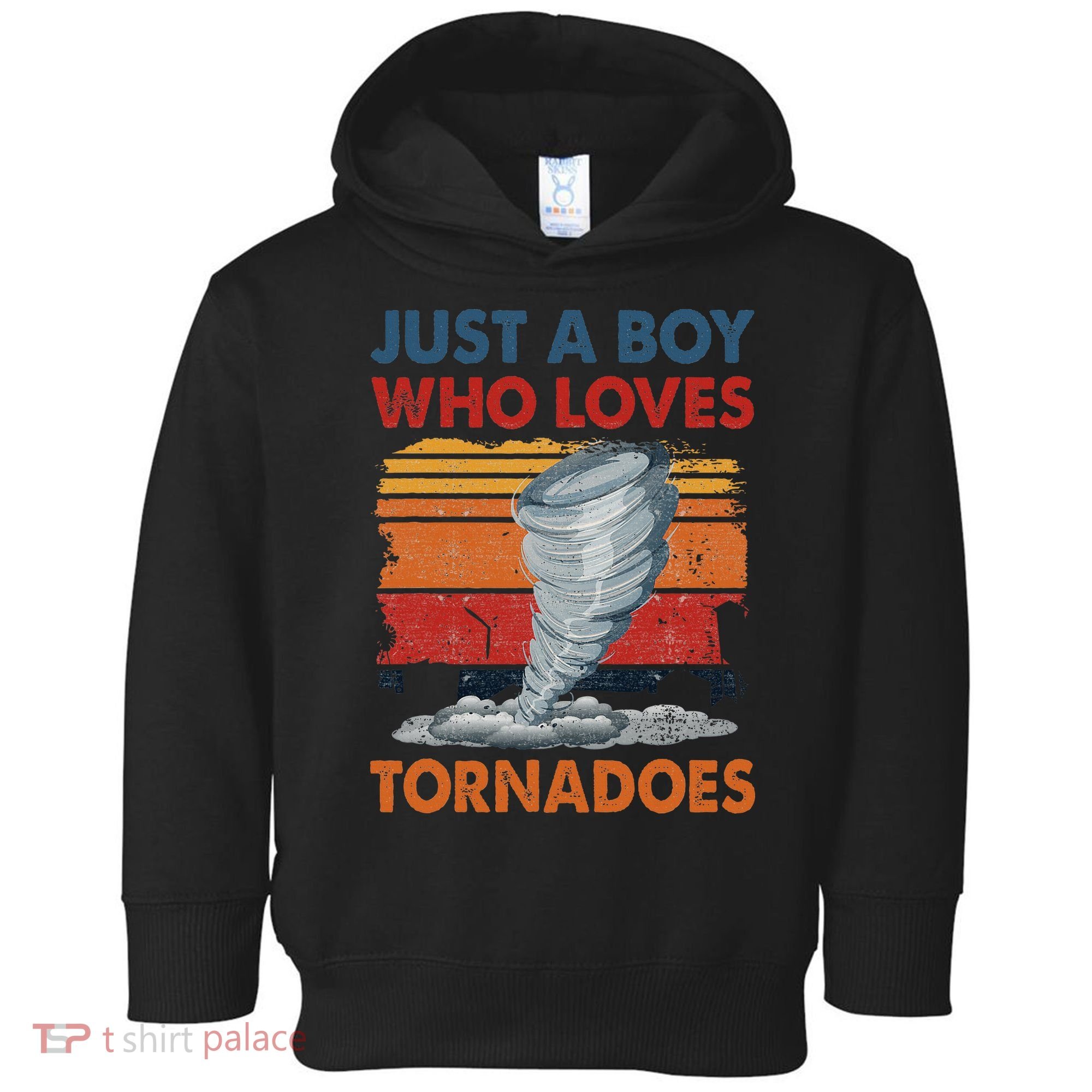 Just A Boy Who Loves Tornado Weather Storm Tornado Chaser Toddler Hoodie