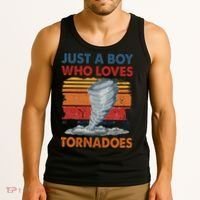 Just A Boy Who Loves Tornado Weather Storm Tornado Chaser Tank Top thumb 3