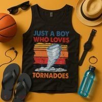 Just A Boy Who Loves Tornado Weather Storm Tornado Chaser Tank Top thumb 4