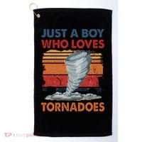 Just A Boy Who Loves Tornado Weather Storm Tornado Chaser Golf Towel thumb 0