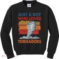 Just A Boy Who Loves Tornado Weather Storm Tornado Chaser Kids Sweatshirt thumb 0