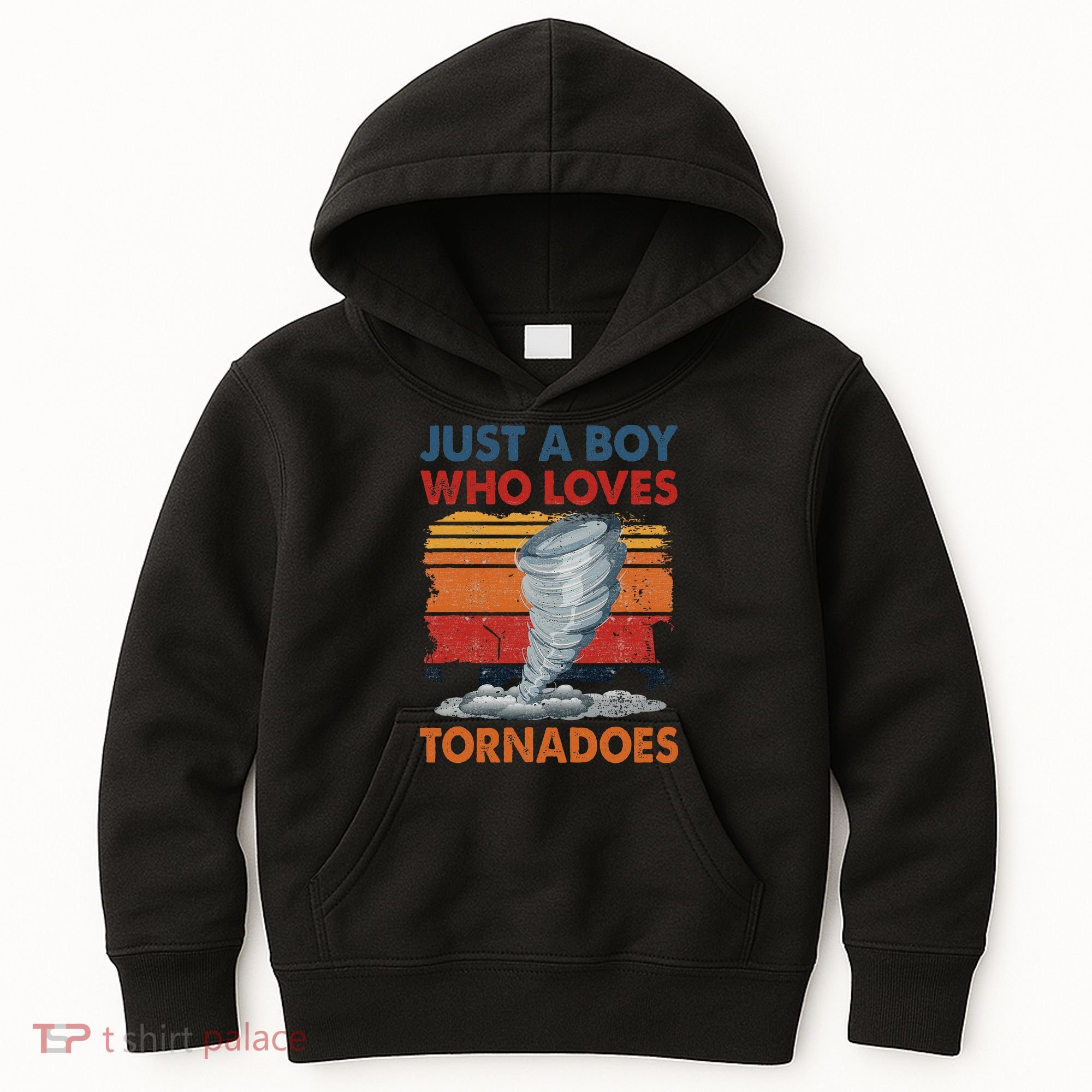 Just A Boy Who Loves Tornado Weather Storm Tornado Chaser Kids Hoodie