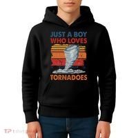 Just A Boy Who Loves Tornado Weather Storm Tornado Chaser Kids Hoodie thumb 4