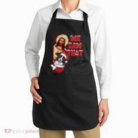 Jesus And Border Collie We Saw That Funny Christmas Apron thumb 2