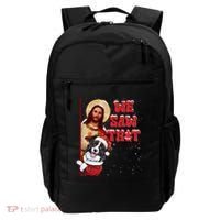 Jesus And Border Collie We Saw That Funny Christmas Backpack thumb 0
