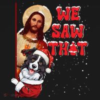 Jesus And Border Collie We Saw That Funny Christmas Kids Hoodie thumb 5