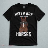 Just A Boy Who Loves Horses Equestrian Horseback Riding T-Shirt thumb 5