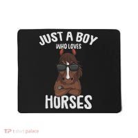 Just A Boy Who Loves Horses Equestrian Horseback Riding Mousepad thumb 0