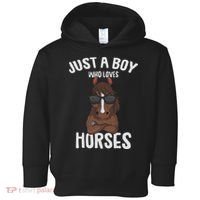 Just A Boy Who Loves Horses Equestrian Horseback Riding Toddler Hoodie thumb 0