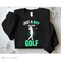 Just A Boy Who Loves Golf Sweatshirt thumb 2