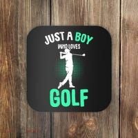 Just A Boy Who Loves Golf Coaster thumb 0