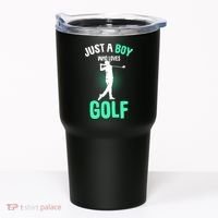 Just A Boy Who Loves Golf Tumbler thumb 0