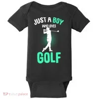 Just A Boy Who Loves Golf Baby Bodysuit thumb 0