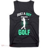 Just A Boy Who Loves Golf Tank Top thumb 0