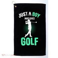 Just A Boy Who Loves Golf Golf Towel thumb 0