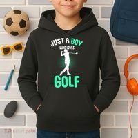 Just A Boy Who Loves Golf Kids Hoodie thumb 2