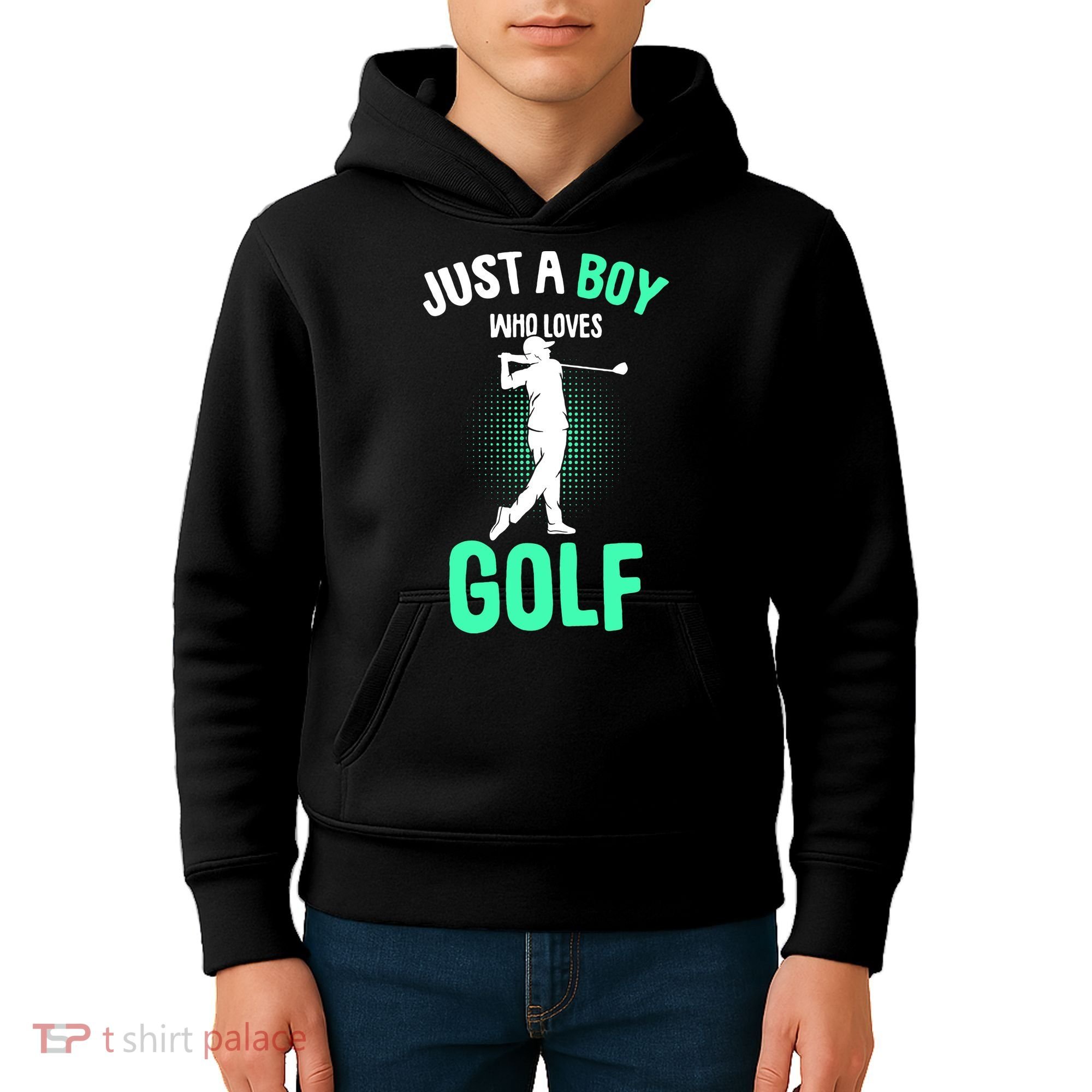 Just A Boy Who Loves Golf Kids Hoodie