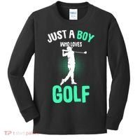 Just A Boy Who Loves Golf Kids Long Sleeve Shirt thumb 0