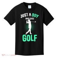 Just A Boy Who Loves Golf Kids T-Shirt thumb 0