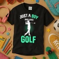 Just A Boy Who Loves Golf Kids T-Shirt thumb 3