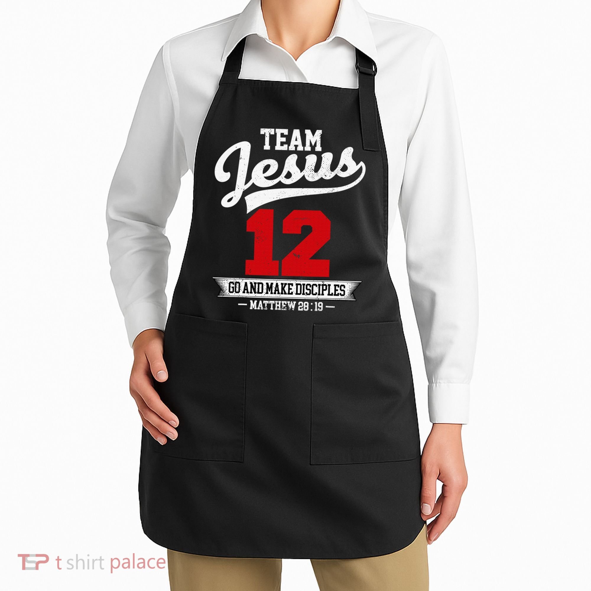 Jesus and Baseball Team Jesus Christian Matthew 2819 Verse Apron