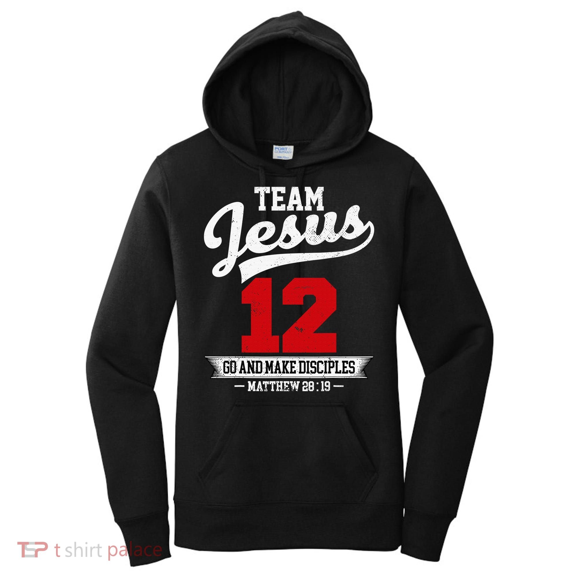 Jesus and Baseball Team Jesus Christian Matthew 2819 Verse Women's Hoodie