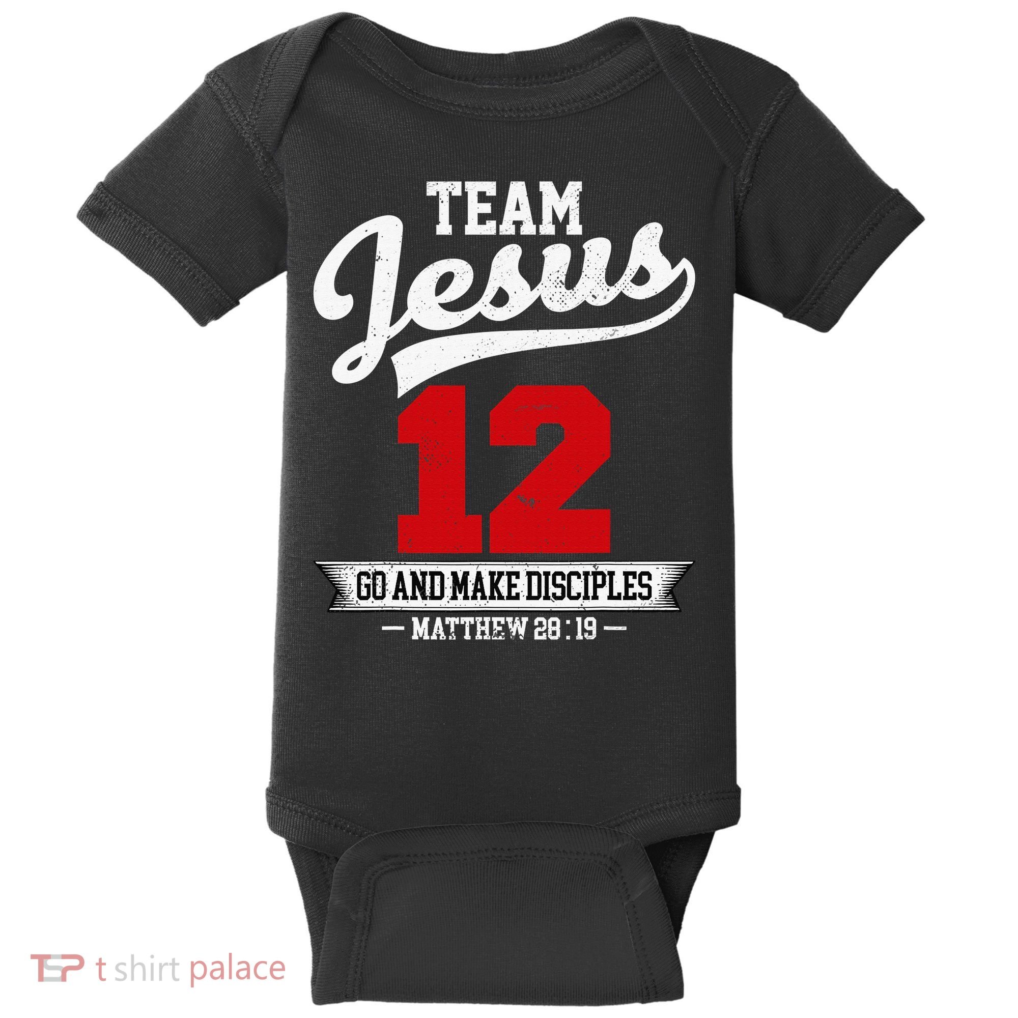 Jesus and Baseball Team Jesus Christian Matthew 2819 Verse Baby Bodysuit