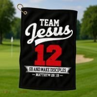 Jesus and Baseball Team Jesus Christian Matthew 2819 Verse Golf Towel thumb 1