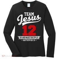 Jesus and Baseball Team Jesus Christian Matthew 2819 Verse Women's Long Sleeve Shirt thumb 0