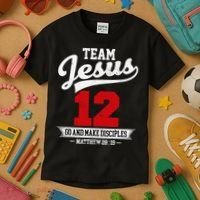 Jesus and Baseball Team Jesus Christian Matthew 2819 Verse Kids T-Shirt thumb 3
