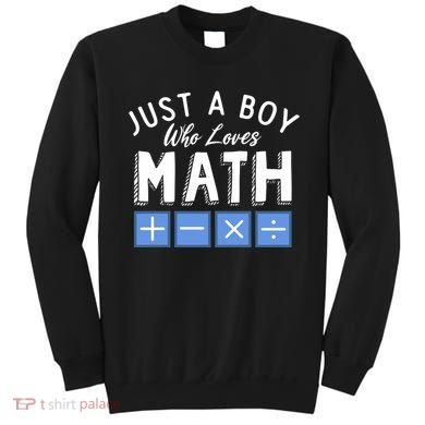 Just A Boy Who Loves Math Algebra Funny Mathematics Sweatshirt