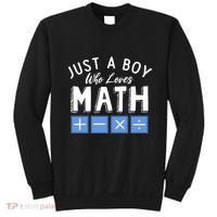 Just A Boy Who Loves Math Algebra Funny Mathematics Sweatshirt thumb 0
