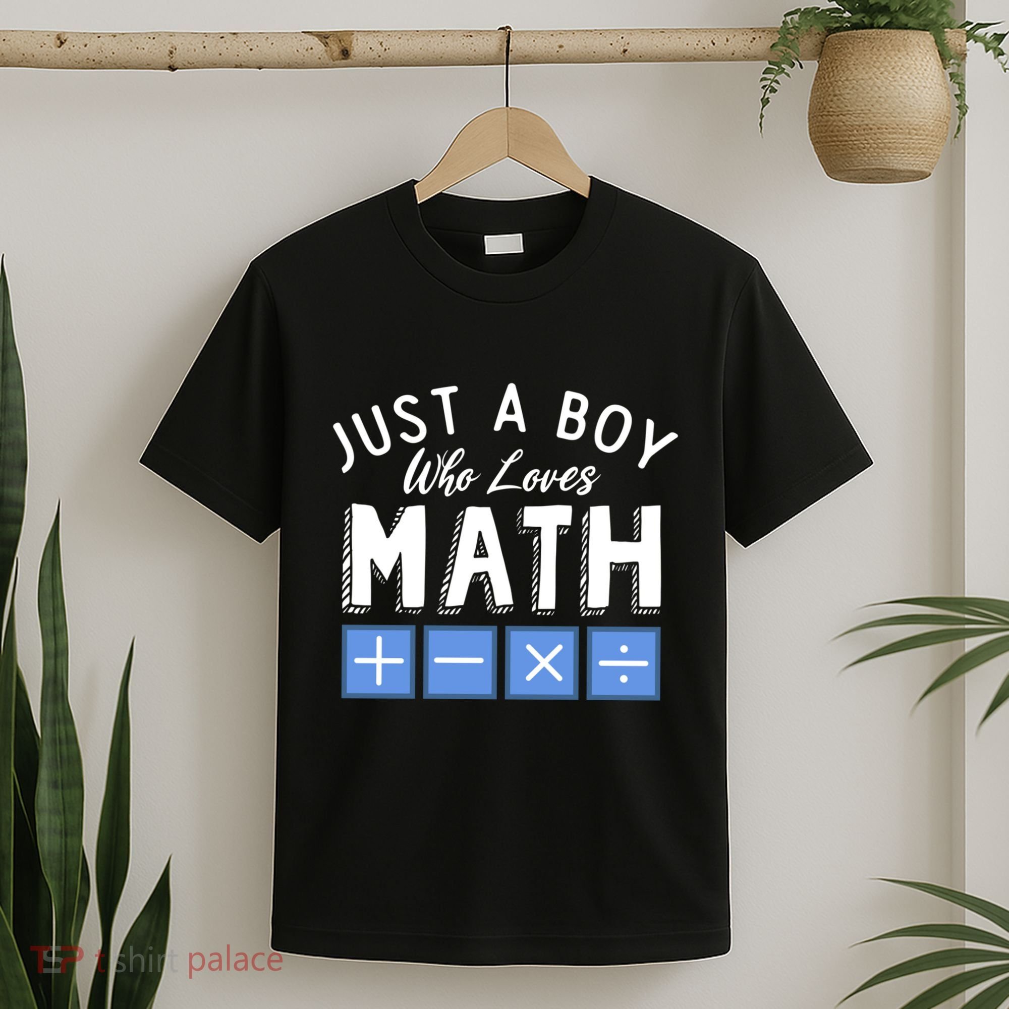 Just A Boy Who Loves Math Algebra Funny Mathematics T-Shirt
