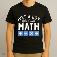 Just A Boy Who Loves Math Algebra Funny Mathematics T-Shirt thumb 3