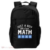 Just A Boy Who Loves Math Algebra Funny Mathematics Backpack thumb 0