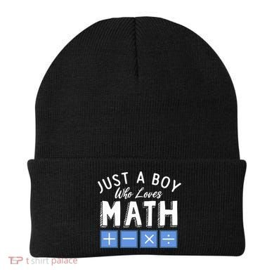 Just A Boy Who Loves Math Algebra Funny Mathematics Beanie