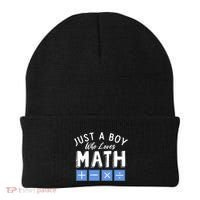 Just A Boy Who Loves Math Algebra Funny Mathematics Beanie thumb 0
