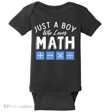 Just A Boy Who Loves Math Algebra Funny Mathematics Baby Bodysuit
