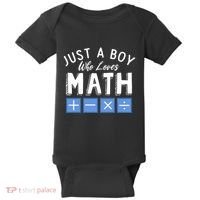 Just A Boy Who Loves Math Algebra Funny Mathematics Baby Bodysuit thumb 0