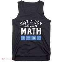 Just A Boy Who Loves Math Algebra Funny Mathematics Tank Top thumb 0
