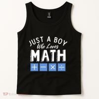 Just A Boy Who Loves Math Algebra Funny Mathematics Tank Top thumb 2