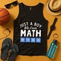 Just A Boy Who Loves Math Algebra Funny Mathematics Tank Top thumb 4