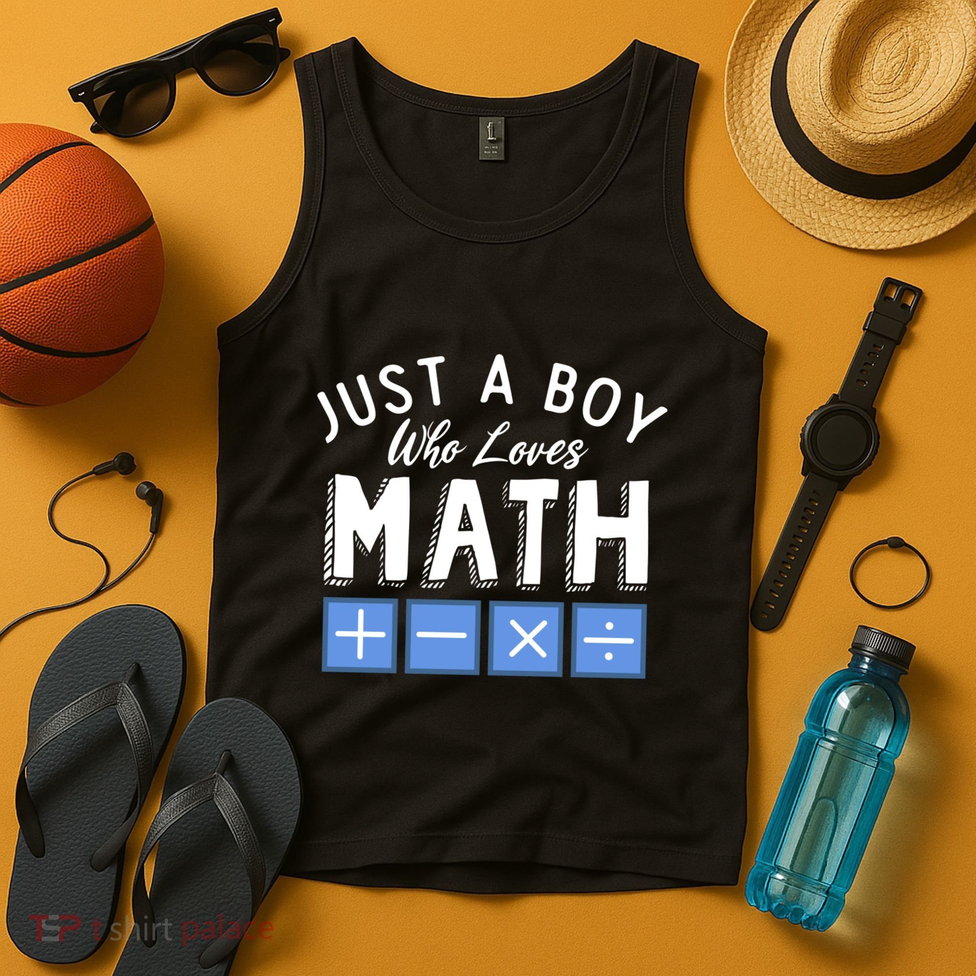 Just A Boy Who Loves Math Algebra Funny Mathematics Tank Top