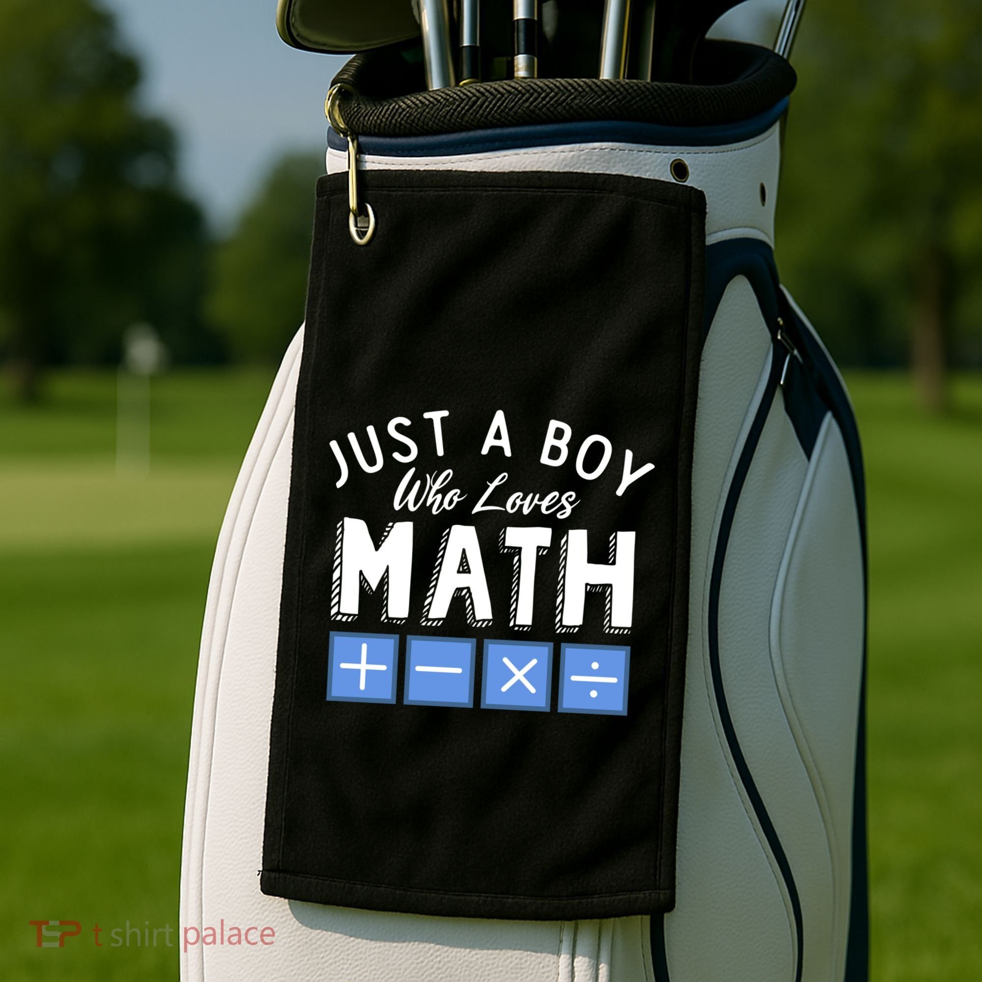 Just A Boy Who Loves Math Algebra Funny Mathematics Golf Towel