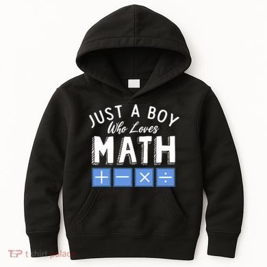 Just A Boy Who Loves Math Algebra Funny Mathematics Kids Hoodie