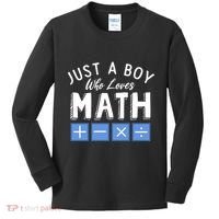Just A Boy Who Loves Math Algebra Funny Mathematics Kids Long Sleeve Shirt thumb 0