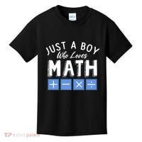 Just A Boy Who Loves Math Algebra Funny Mathematics Kids T-Shirt thumb 0