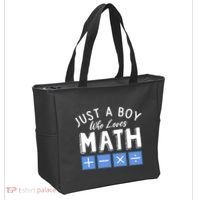 Just A Boy Who Loves Math Algebra Funny Mathematics Tote Bag thumb 2