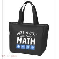 Just A Boy Who Loves Math Algebra Funny Mathematics Tote Bag thumb 3